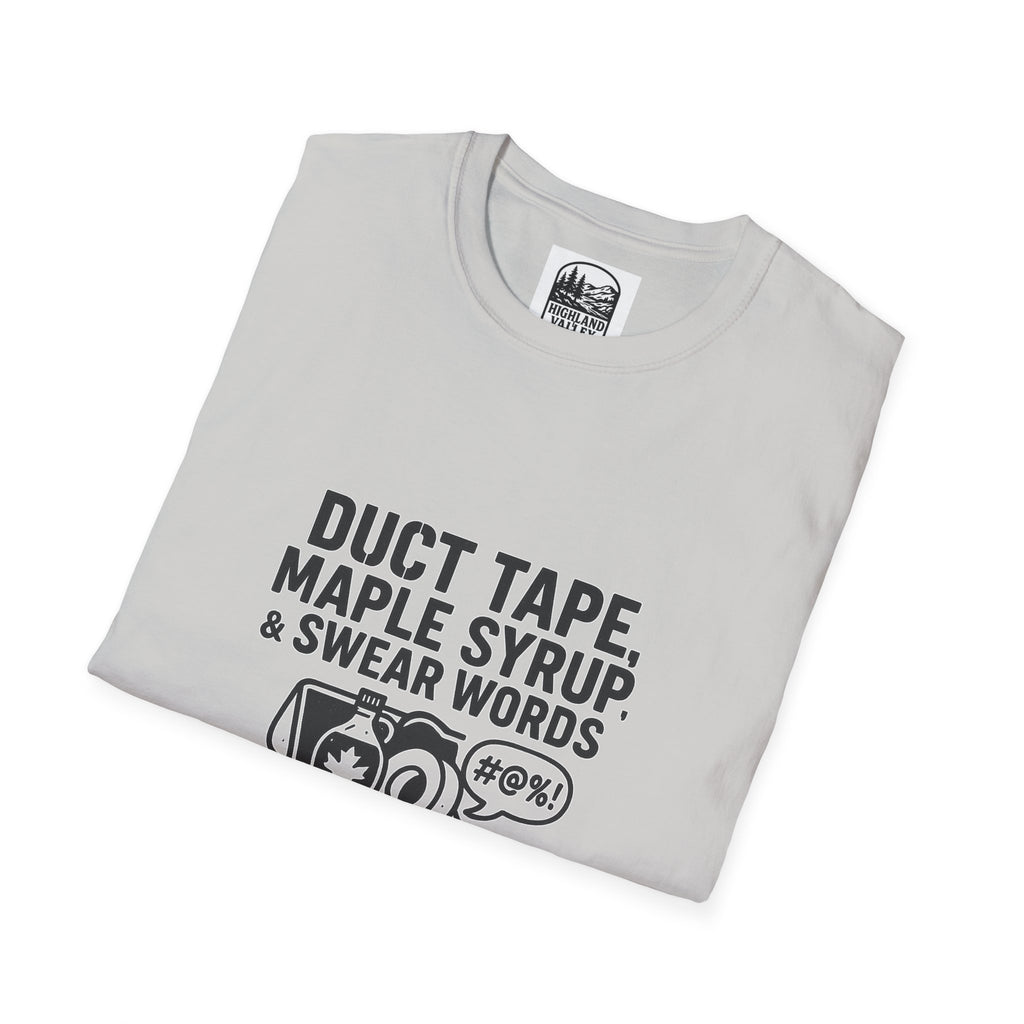 DUCT TAPE, MAPLE SYRUP, AND SWEAR WORDS LANARK UNISEX T-SHIRT