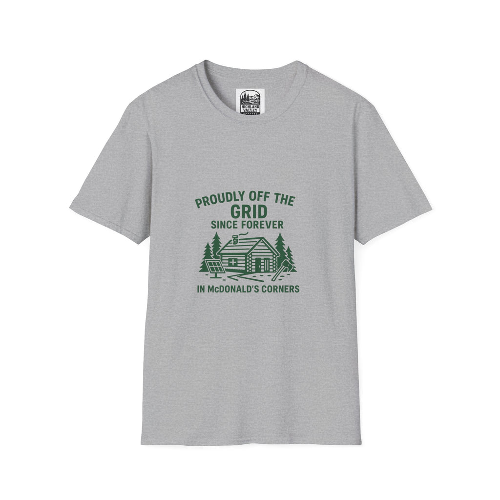 OFF THE GRID IN MCDONALD'S CORNERS UNISEX T-SHIRT