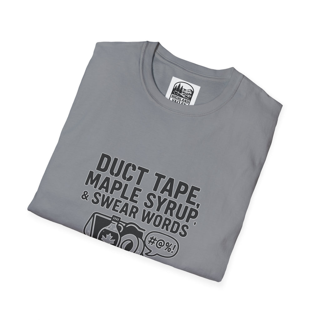 DUCT TAPE, MAPLE SYRUP, AND SWEAR WORDS LANARK UNISEX T-SHIRT