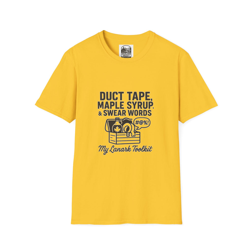 DUCT TAPE, MAPLE SYRUP, AND SWEAR WORDS LANARK UNISEX T-SHIRT