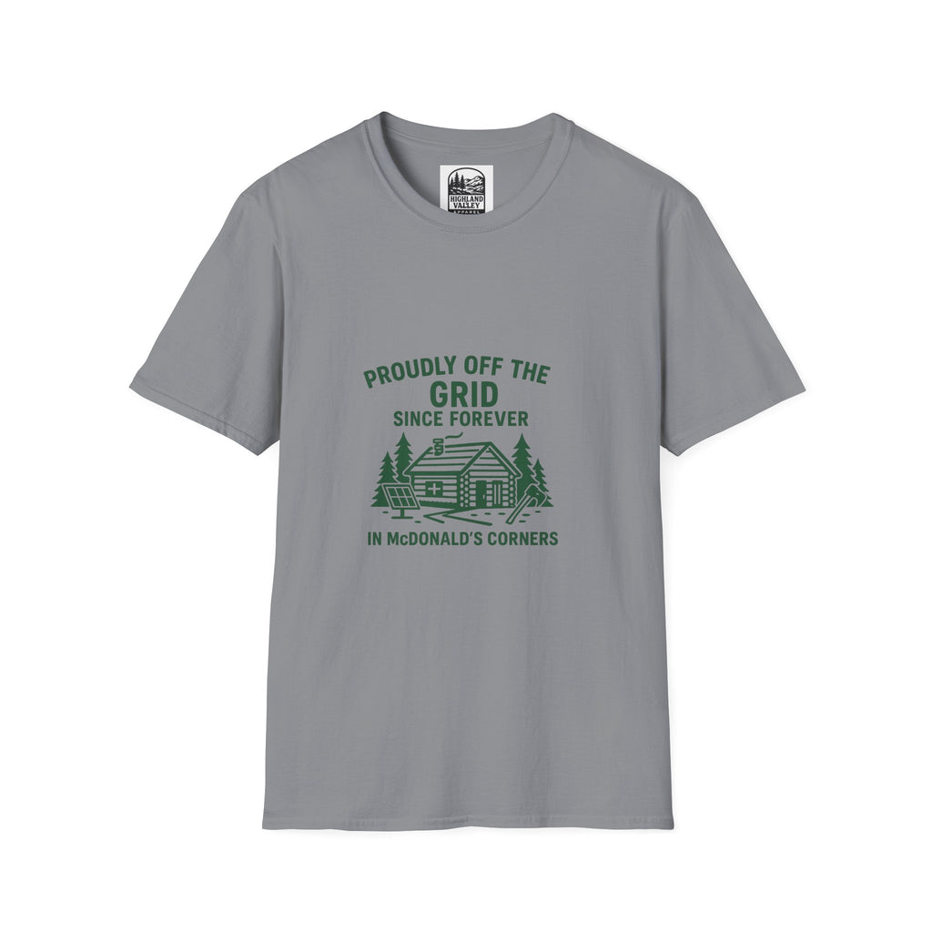 OFF THE GRID IN MCDONALD'S CORNERS UNISEX T-SHIRT