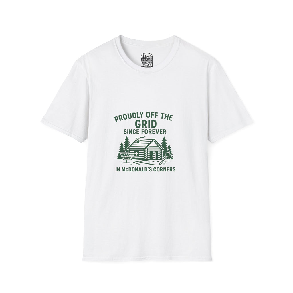 OFF THE GRID IN MCDONALD'S CORNERS UNISEX T-SHIRT