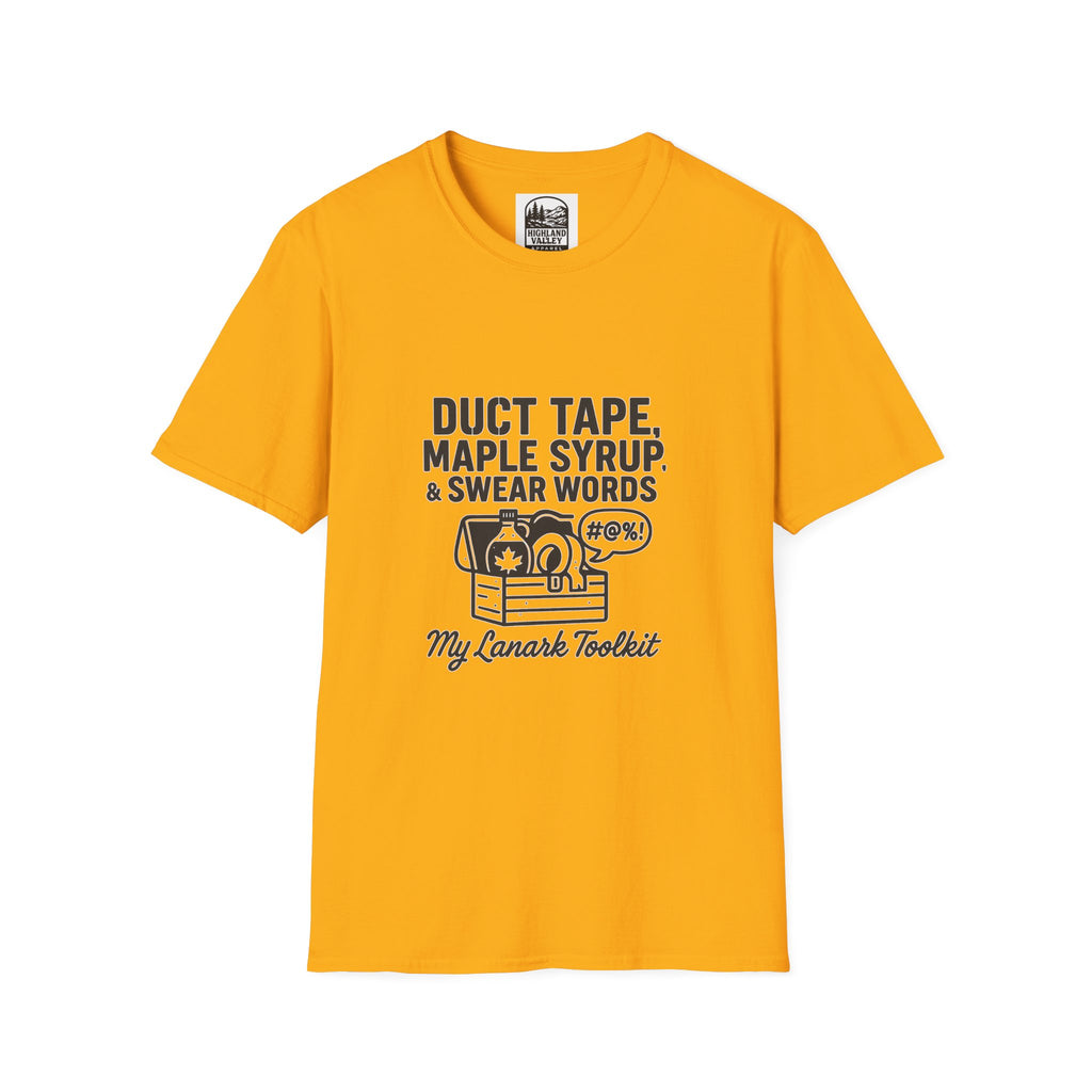 DUCT TAPE, MAPLE SYRUP, AND SWEAR WORDS LANARK UNISEX T-SHIRT