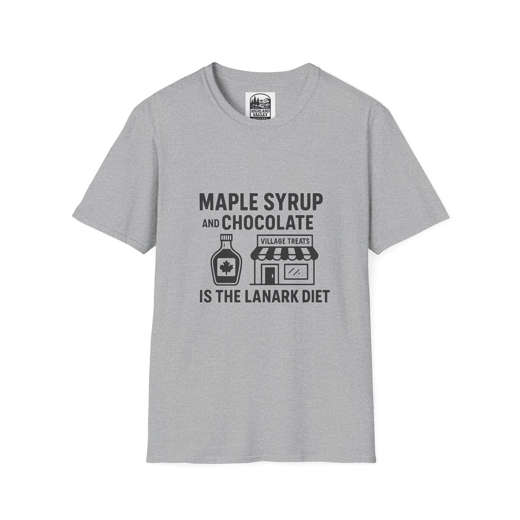 MAPLE SYRUP AND CHOCOLATE THE LANARK DIET UNISEX T-SHIRT