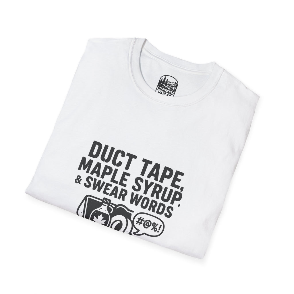 DUCT TAPE, MAPLE SYRUP, AND SWEAR WORDS LANARK UNISEX T-SHIRT