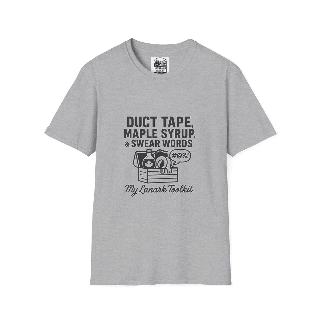 DUCT TAPE, MAPLE SYRUP, AND SWEAR WORDS LANARK UNISEX T-SHIRT